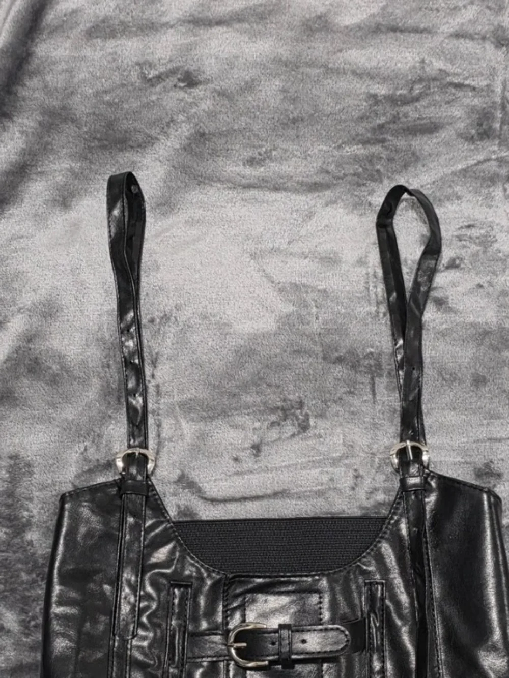 SHEIN Black Faux Leather Harness Belt with Straps